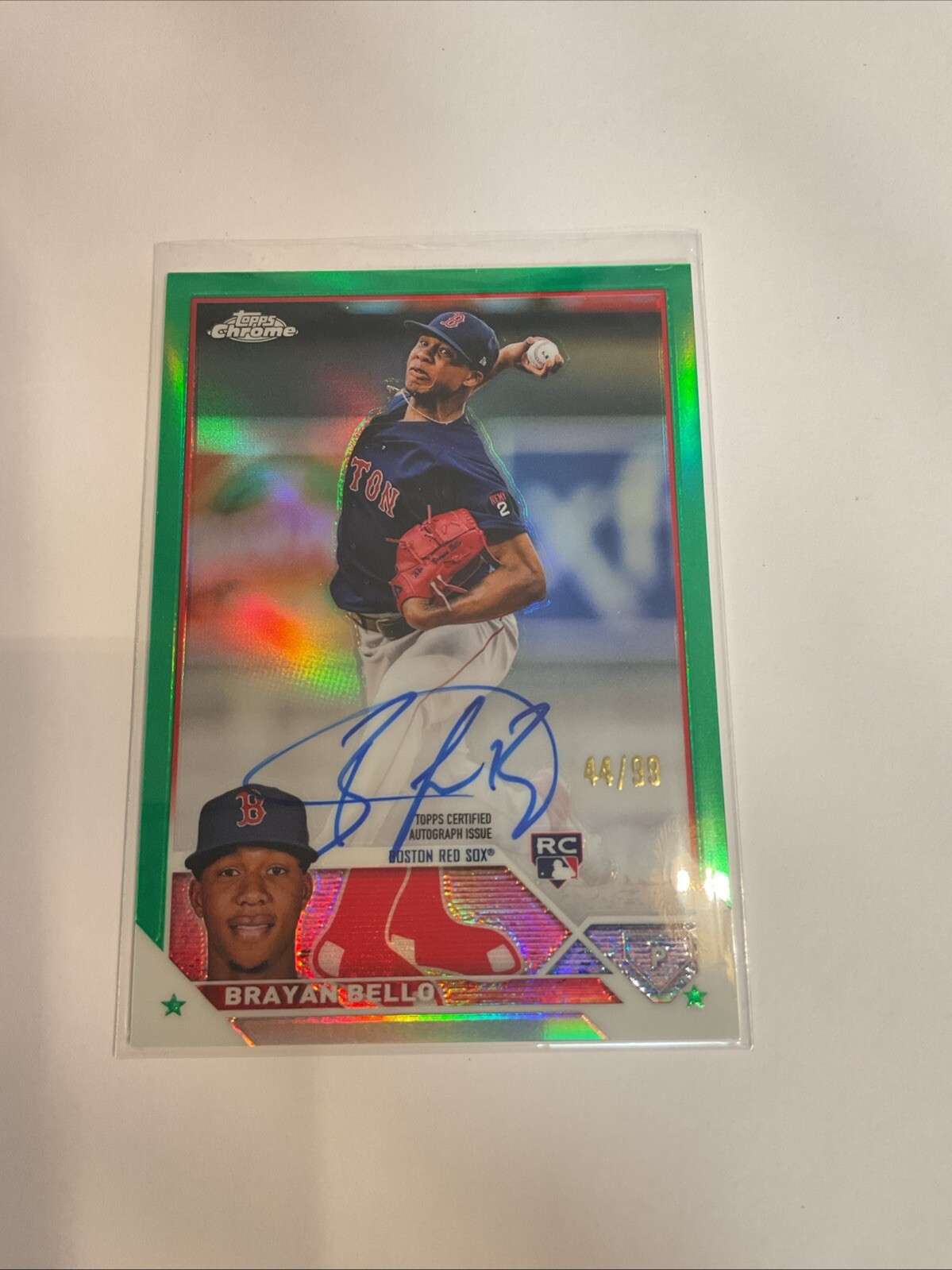 2023 Topps Chrome - Rookie Autographs Green Refractor #RA-BB Brayan Bello /99