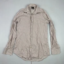 PAUL SMITH Shirt 15 Pink Mens Stripey Long Sleeve Button Cotton Oxford