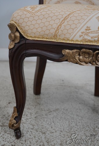 LF63966EC: Pair Antique French Victorian Upholstered Parlor Chairs - Picture 11 of 21