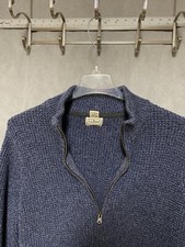 L L Bean Sweater Men XL Tall Cardigan Chunky Knit Fisherman Zip Nordic Jacket