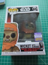 Funko Pop! Vinyl: Star Wars - Wicket with Slingshot (Summer Con Exc.) 631 NEW