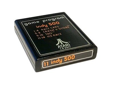 11 Indy 500 (Atari 2600, 1978) Cart Only, 1st Edition, Rare, Tested