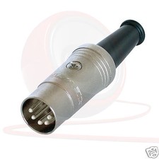 5 Pin din Midi Connettore. REAN NYS322. Metallo Argento Corpo Perni Naim Audio