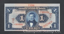 Brazil Banknote Specimen Catalog 6s