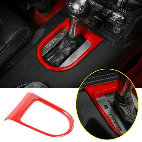 Cubierta de cambio de marchas central roja marco decoración accesorios para Ford Mustang 2015+ - Imagen 3 de 9
