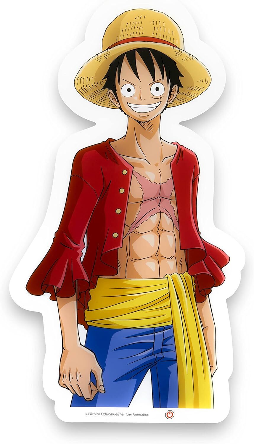 Светильник TEKNOFUN One Piece в неоновом стиле Luffy, синий, красный, желтый,2 x 22 x 40 см 42