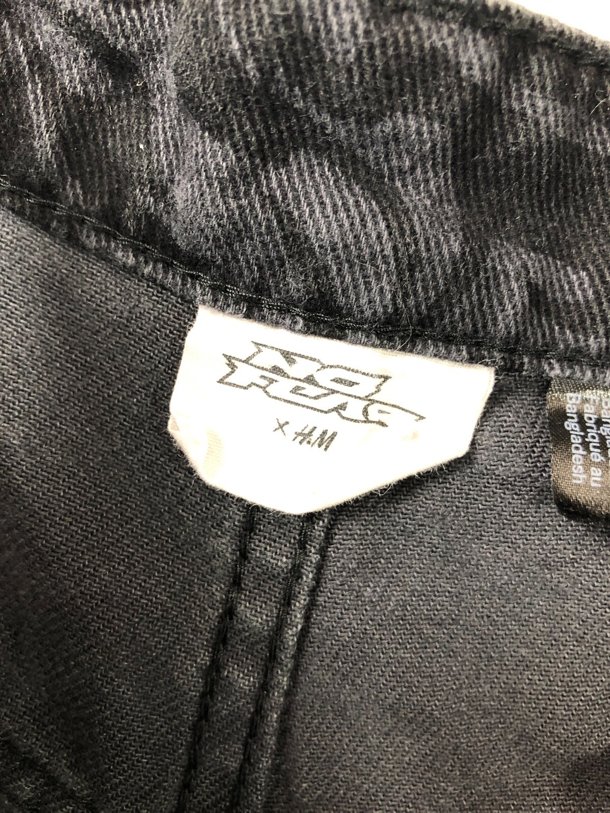 No Fear Jeans H&M Wide Leg Black Spell Out Women Size 8 - 29.5"W 26"L thumbnail 6