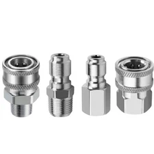 3/8" Stainless Steel Male and Female Quick Connector Kit Pressure Washer Adapter