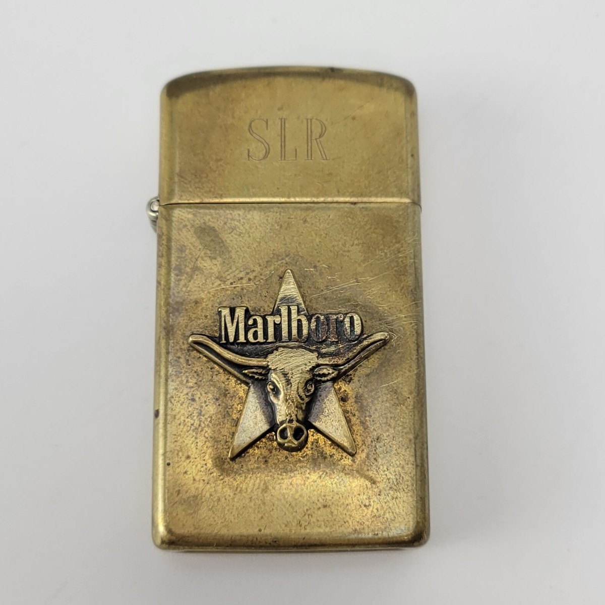 Zippo Lighter 1991 Brass Marlboro Longhorn Steer on Star VIII