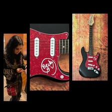 GFA Mercyful Fate Bassist  * BECKY BALDWIN *  Signed Electric Guitar PROOF COA