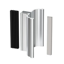3-3/4" Bright Chrome Frameless Shower Door Handle with Metal Strike