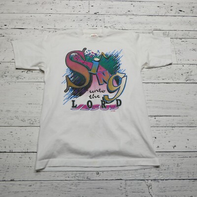 VINTAGE Religious Shirt Size M Sign unto the LORD St Michael Fruit of the Loom