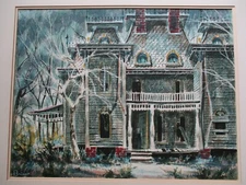 HISTORIC HOME CRABTREE ESTATE BALMER SIGNED AMERICAN REGIONALISM LANDSCAPE 