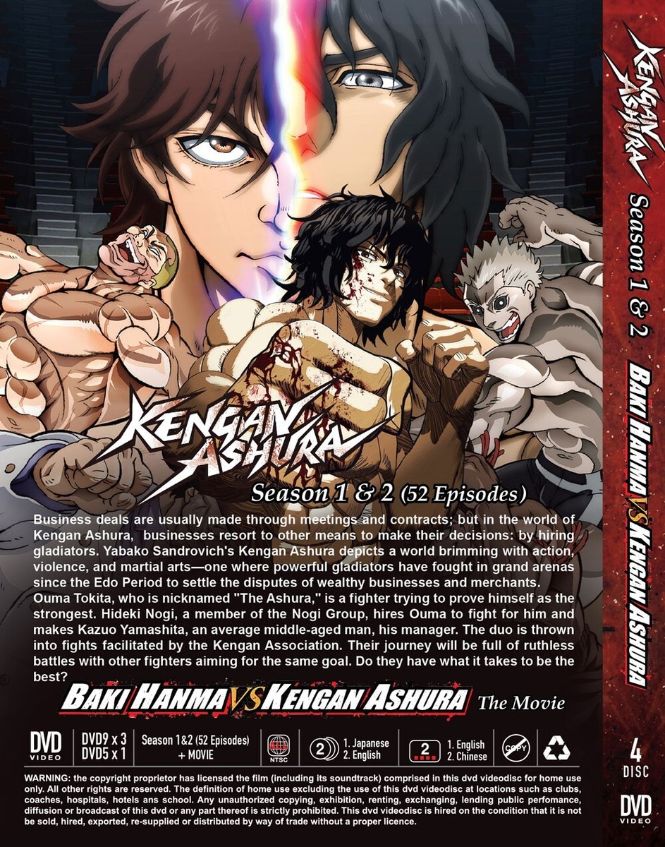 ANIME DVD KENGAN ASHURA SEASON 1-2 VOL.1-52 END + MOVIE ENGLISH