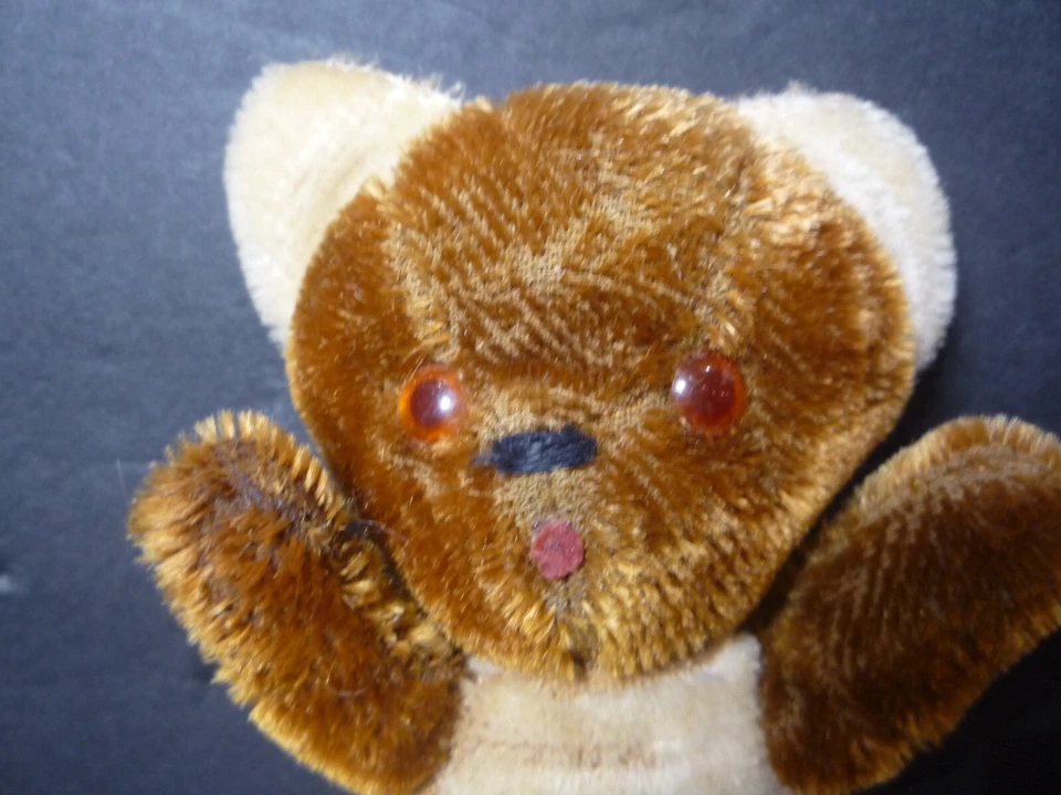 Antiguo oso de lana de la década de 1950 fábrica de muñecas de Shanghai temprana, juguete de peluche MUY ANTIGUO Foto 3 de 4