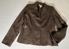Women s Pendleton Brown Virgin Wool Blazer Size 6 Lined Ventless USA Made