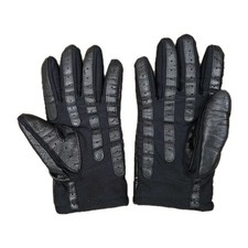 Vintage Isotoner Women Leather Gloves Wool Lining Sz Large Black