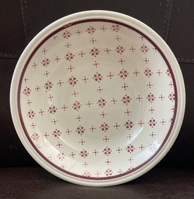 VTG Biltons BURGUNDY RED BAND & DOTS Coup Cereal/Pasta/Soup Bowl 6 1/2  England