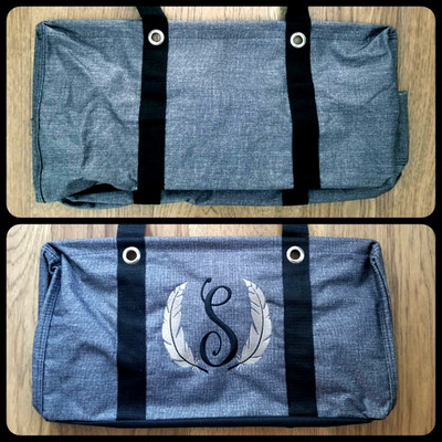 NEW Thirty One MEDIUM Utility Tote Charcoal Embroidered ''S'' or  NO Embroidery