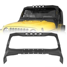 Windshield Frame Cover Armor Set W 4 Led Lights Fit 1997-2006 Jeep Wrangler Tj