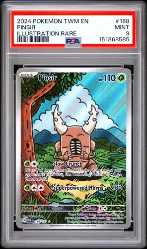 2024 POKEMON TWM EN-TWILIGHT MASQUERADE ILLUSTRATION RARE #168 PINSIR PSA 9