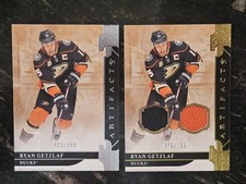 2019-20 Artifacts Gold Dual Jersey 076/125 & Silver 423/699 Legend Ryan Getzlaf