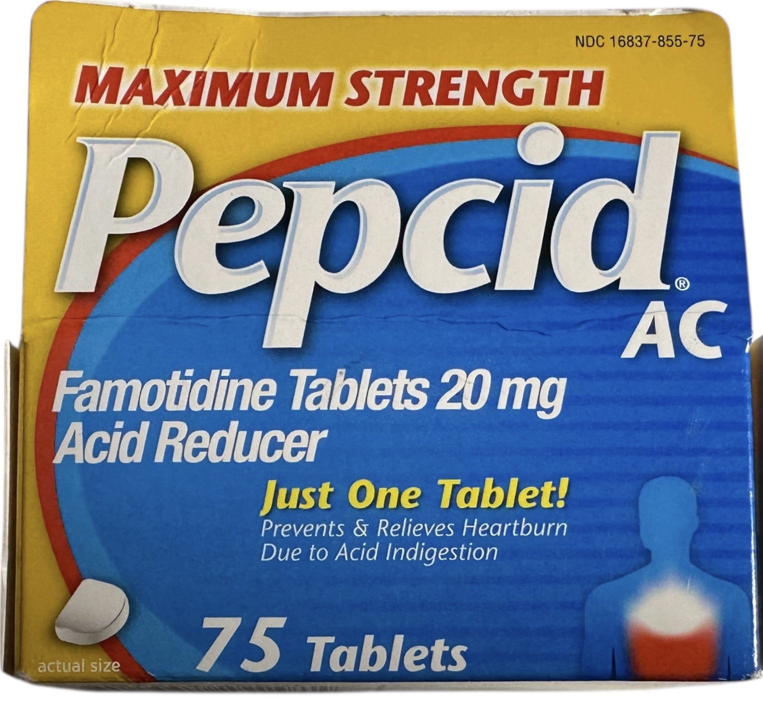Pepcid AC Digestive Treatment Famotidine 20mg Acid Reducer 75 Tablet Exp01/2028+