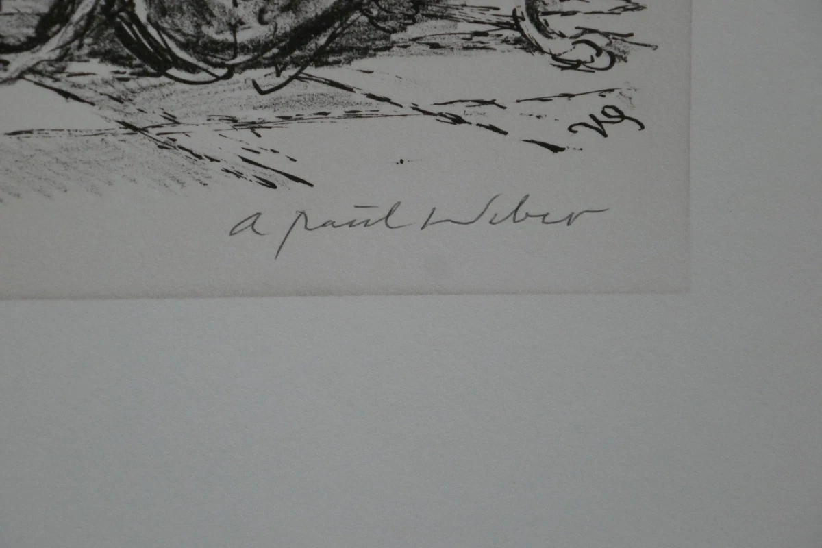 A. Paul Weber, Original Lithographie 1978, signiert, Die beiden Anwälte