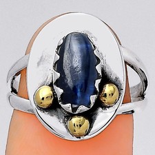 Natural Blue Kyanite - Brazil 925 Sterling Silver Ring s.7.5 Jewelry R-1503