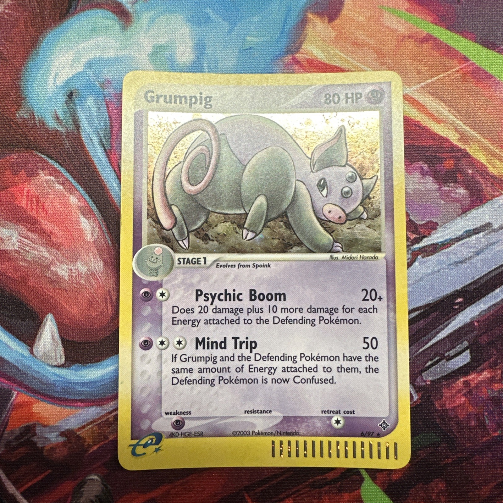 Grumpig 6/97 EX Dragon Holo Rare Pokemon TCG NM/Excellent