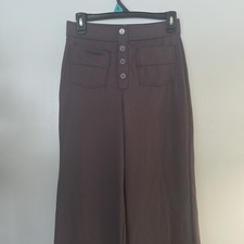 Halara DayStretch High Waisted Pockets Straight Leg Casual Pants Small Brown EUC