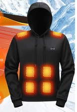 🔥 USB Heated Hoodie – 5-Zone Electric Heating Sweatshirt | Adjustable Warmth