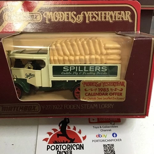 MATCHBOX MODELS OF YESTERYEAR Y27 GREEN 1922 SPILLERS FODEM STEAM TRUCK 1:43 MOY