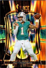 Tua Tagovailoa 2025 Select Black Orange Shock Premier Level #181 - Dolphins