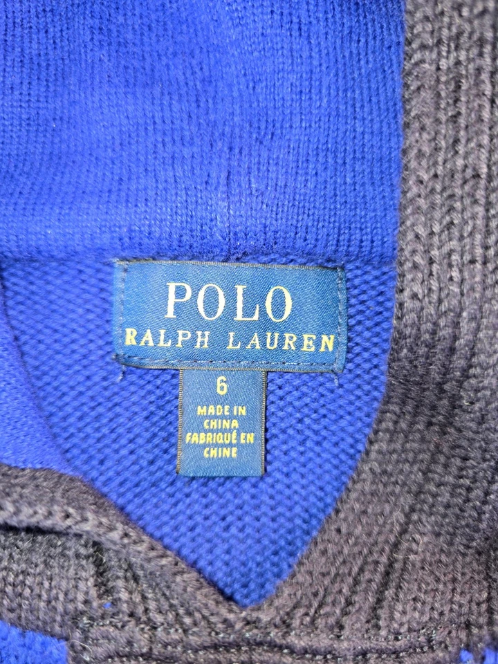 Polo Ralph Lauren Niños Tejido Sudadera con Capucha Azul Grande Polo Logo Talla 6 - Importación de Japón Foto 4 de 4