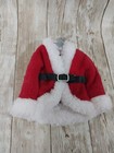 New! Red Santa Claus Coat Jacket on Hanger Christmas Tree Ornament Sparkle Plush