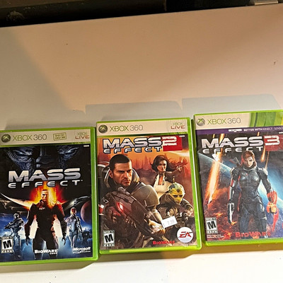 BioWare Mass Effect 1 2 3 Xbox 360 Game Lot NTSC RPG Xbox Live