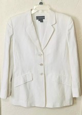 Vintage  80  s Liz Claiborne Collection Linen Blend Lined Blazer Size 8
