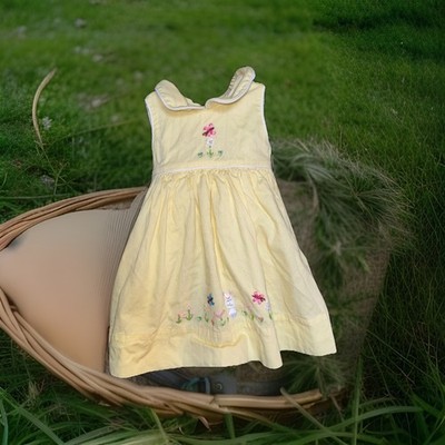 Girls Strasburg Easter Dress! Gorgeous! Size 6m!  Yellow Easter Bunny!