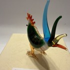 HAND BLOWN GLASS FIGURINE ROOSTER DECORATIVE MULTICOLOR — photo 3