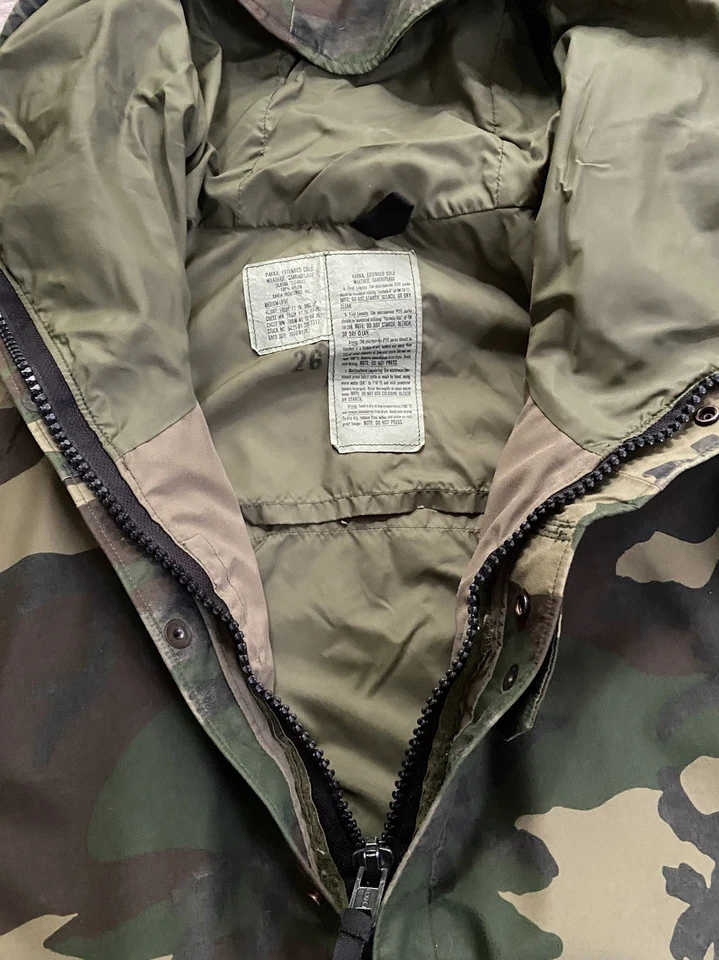 Parka Militar De Colección Para Hombre Grande Regular Camuflaje Parka Extendida Clima Frío Foto 3 de 4