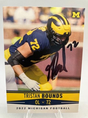 Tristan Bounds Signed 2022 Valiant Michigan Wolverines Card-#15-On Card Auto-IP
