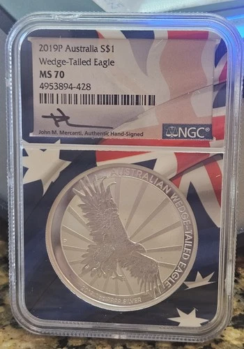 2019P AUSTRALIA S$1 WEDGE-TAILED EAGLE MS70 NGC COIN