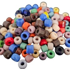 125 BEADS mixed glass crow assorted colors NEW handmade