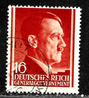 HICK GIRL-USED  POLAND  OCCUPATION  STAMPS  SC#N81    ADOLF  HITLER       X4431 — photo 1