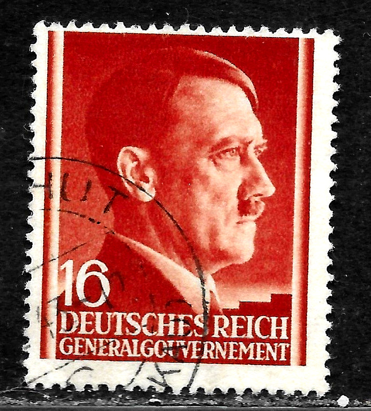 HICK GIRL-USED  POLAND  OCCUPATION  STAMPS  SC#N81    ADOLF  HITLER       X4431