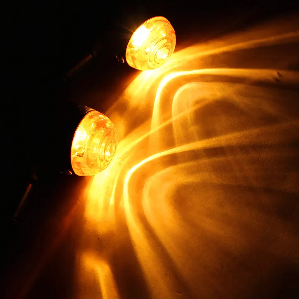 4 PIEZAS Indicadores de luz de señal de giro de bala de motocicleta ahumada intermitentes ámbar 12V Foto 4 de 4