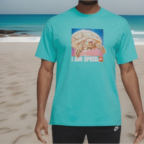 Nike Sportswear Max 90 T-Shirt Tee Size XL Light Blue Retro I Am Speed Turtle - Picture 2 of 11