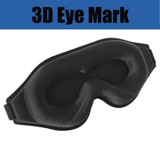 Eye Mask Black 3D Travel Sleeping Soft Padded Shade Cover Rest Relax Blindfold