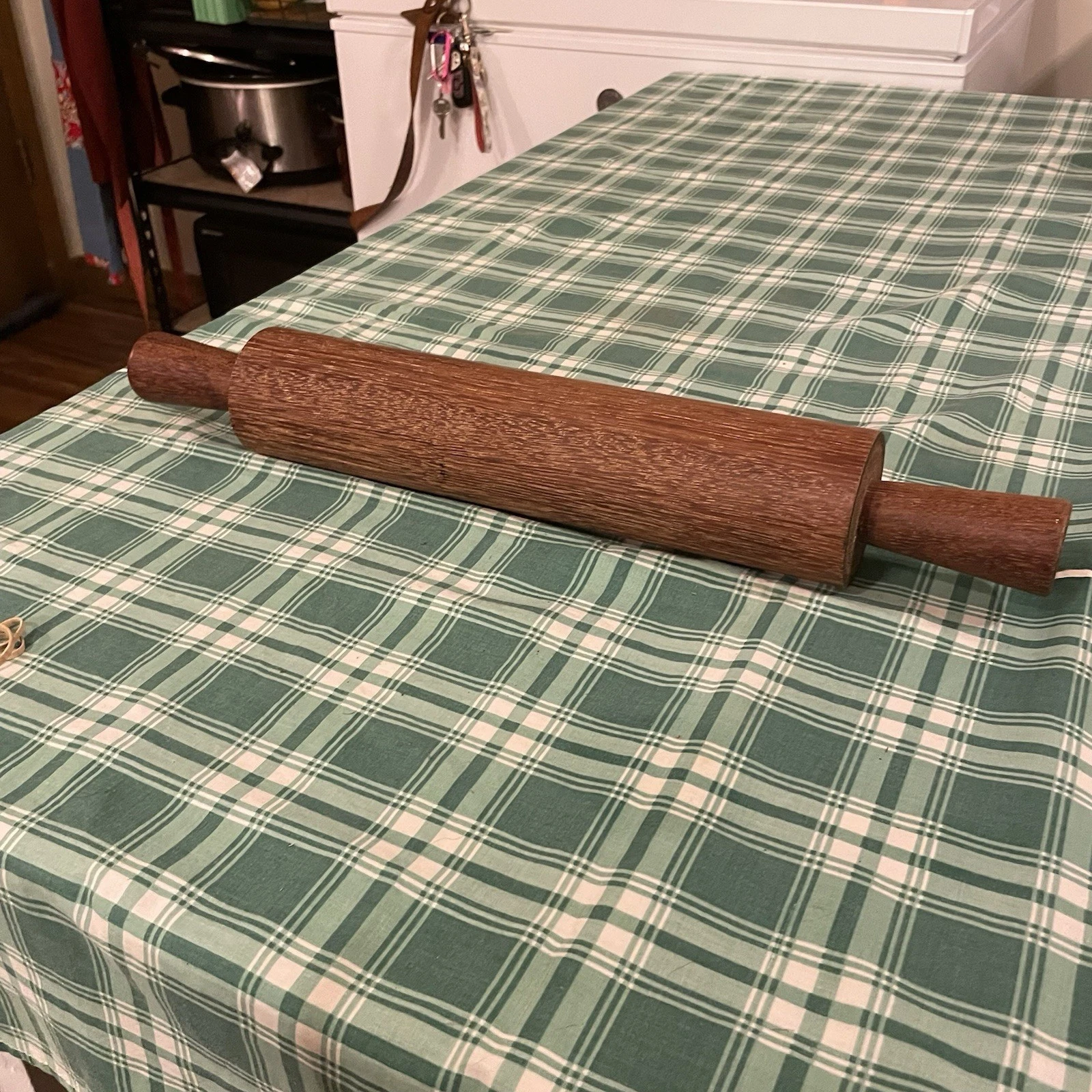 Vintage Wooden Rolling Pin Dark Brown 18” Rustic Farmhouse